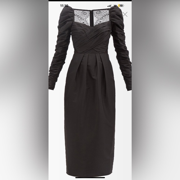 Self-Portrait
Lace-back ruched taffeta midi dress - Picture 5 of 8